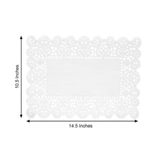 100 Pcs Rectangle White Lace Paper Doilies 14 Inch x 10 Inch