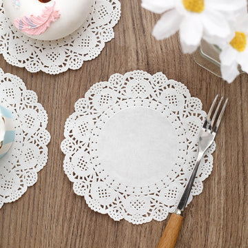 White Round Food Grade Paper Lace Doilies for Any Occasion