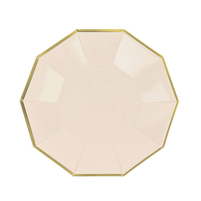 Gold-trimmed octagonal plate on a plain white background