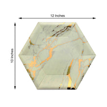 Marble 12 Inch 25 Pack Ivory Dinner Plates with Gold Foil