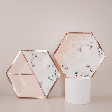Create an Unforgettable Event with Blush Marble Paper Plates