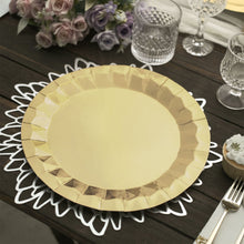 Geometric Prism Design 12 Inch Gold Paper Charger Plate