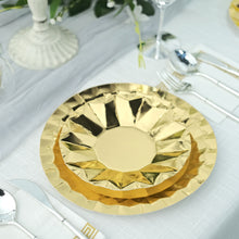 Geometric Prism Rimmed 7 Inch Gold Paper Appetizer Plate