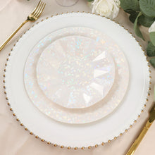Iridescent Paper Geometric Prism Rimmed 9 Inch Dinner Plates 25 Pack