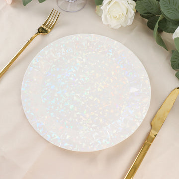 Stunning Iridescent Foil Dinner Paper Plates