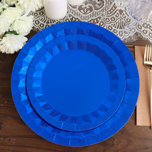 Royal Blue Paper Prism Rimmed 9 Inch Dinner Plates 25 Pack