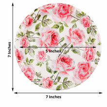 Flower Bouquet Design 300 GSM Dessert Salad Disposable Paper Plates 7 Inch Pack of 25