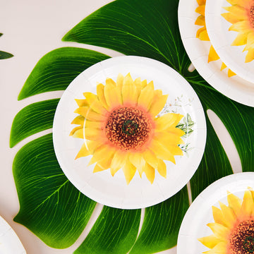 Elevate Your Tablescapes with Sunflower Dessert Appetizer Paper Plates