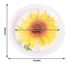 9 Inch Sunflower 25 Pack Disposable Dessert Appetizer Plates 