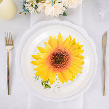 25 Disposable Sunflower Disposable Dessert Appetizer Plates 9 Inch
