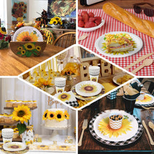 25 Pack of 9 Inch Sunflower Disposable Dessert Appetizer Plates