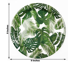 9 Inch Tropical Palm Leaf Mix 300 GSM Disposable Dessert Salad Paper Plates 25 Pack 