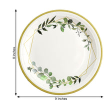 9 Inch Round Disposable Plates With Gold Leaf Design 24 300 GSM