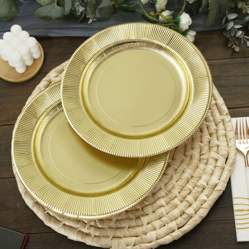 Elevate Your Event Décor with Gold Sunray Dessert Plates