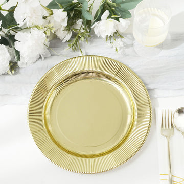 Add Elegance to Your Event with Gold Sunray Dessert Plates