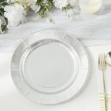 Elegant Silver Sunray Dessert Plates for Stylish Events