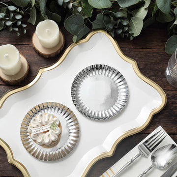 Create an Elegant Presentation with Metallic Silver Tapas Plates