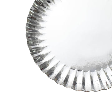 Add Glamour to Your Culinary Creations with Metallic Silver Disposable Party Plates