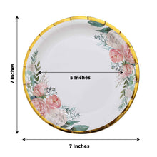 Dessert Plates With White Floral Designed Paper Material And Gold Rim