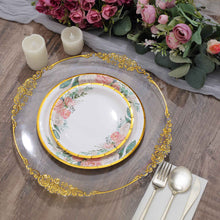 White Floral Designed Plates Of 7 Inch Size Wide With Gold Rim