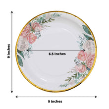 Dinner Plates With White Floral Designed Paper Material And Gold Rim