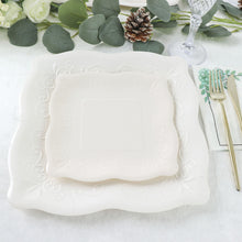 Embossed Scroll Design Dessert Plates In 7 Inch White