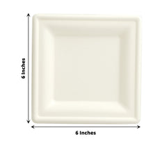 White Square Biodegradable 6 Inch Salad Plates 50 Pack