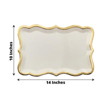 Heavy Duty 400 GSM White Rectangular Paper Trays With Gold Rim