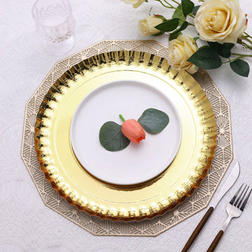 Add Elegance to Your Event with Gold Scalloped Rim Charger Plates