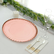 10 Rose Gold Scalloped Charger Plates 13 Inch Blush