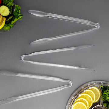 Clear Plastic Serving Tongs for Convenient and Organized Serving