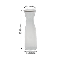 3 Pack of Clear Plastic 34 oz Disposable Carafes Water Pitcher Juice Jar and Beverage Containers with Lids 