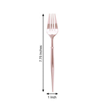 24 Piece Set Of Rose Gold 8 Inch Heavy Duty Plastic Forks