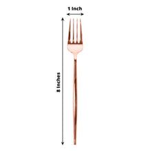 24 Pack Glossy Blush & Rose Gold Premium 8 Inch Heavy Duty Disposable Modern Silverware Forks Cutlery