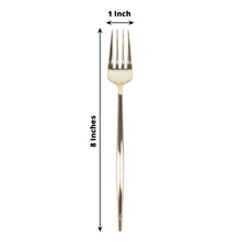 Pack of 24 Glossy Gold Premium Disposable Sleek Forks Cutlery Plastic 8 Inch