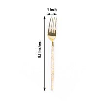 Gold Glittered Plastic Disposable Forks Silverware Cutlery 24 Pack 