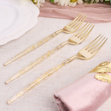 24 Pack of Disposable Forks Plastic Silverware Cutlery Gold Glitter Finish