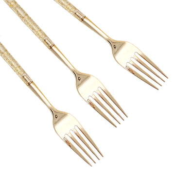Convenient and Stylish Gold Disposable Dinner Cutlery