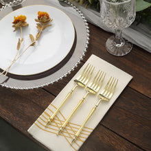 6 Inch Gold Plastic Dessert Forks With Roman Column Handles