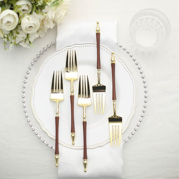 Convenient and Easy-to-Clean Gold Plastic Forks