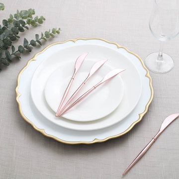 Combining Class with Convenience: Rose Gold Plastic Silverware
