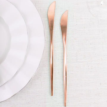 Convenient and Stylish Rose Gold Plastic Utensils