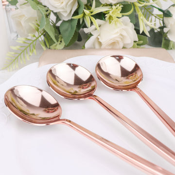Elevate Your Tablescape with Glamorous Rose Gold Plastic Silverware