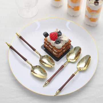 Stylish and Durable Brown Plastic Dessert Spoons