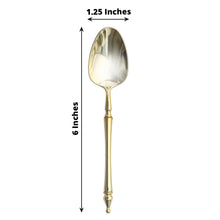 24 Pack | 6inch Gold European Style Plastic Dessert Spoons With Roman Column Handle