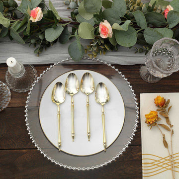 Create a Stunning Table Setting with Gold European Style Plastic Dessert Spoons