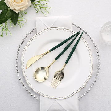Make a Statement with the Metallic Gold With Hunter Emerald Green Utensil Set