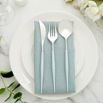 Add Elegance to Your Table with the 24 Pack Silver Modern Flatware Set