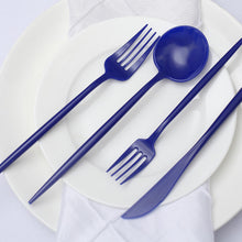 Heavy Duty Premium Plastic Cutlery Set In Royal Blue Color