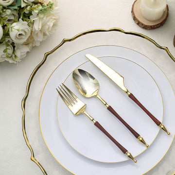 Impress Your Guests with Gold/Brown Disposable Silverware